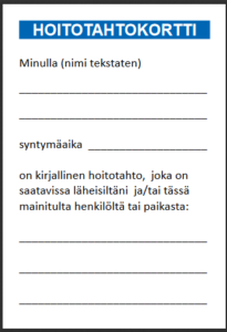 Hoitotahtokortti